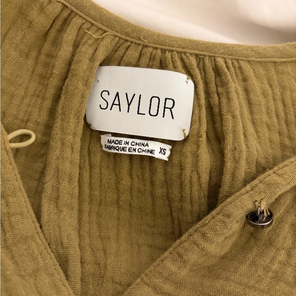 SAYLOR Olive Ruffle Blouse - Picture 2 of 3